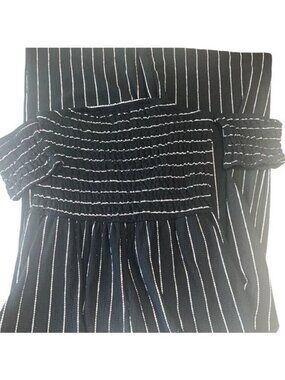 Altar'd Stat Black and White Off the Shoulder Wide Leg Jumpsuit Size Medium